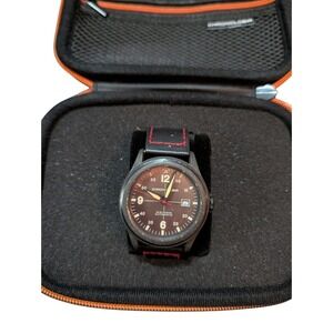 Chronologia Automatic Watch 10ATM Black Dial Date Exhibition Back w/ Case